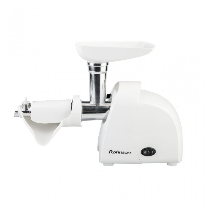 Mașină de tocat carne Rohnson R549, 1500W, capacitate tocare 1,2 kg/ min, functie reverse, 2 site metalice, accesoriu pentru suc de rosii, 85 dB