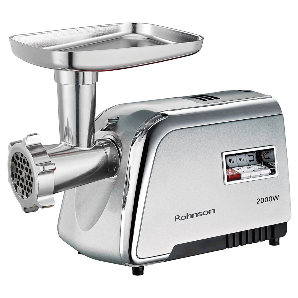 Mașină de tocat carne R-5433, 2000W, capacitate tocare 1.8kg/ min, carnati, kibbe, functie reverse, 2 site metalice