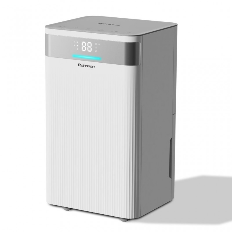 Dezumidificator de aer Rohnson R91912, 170 W, 60 m², 12 l/24h, Rezervor 2 l, 120 m³ / h, Temporizator 1-24 h, Functie de ionizare, Drenare continua, Oprire automata, Mod de uscare rufe, Alb Dezumidificator de aer Rohnson R91912, 170 W, 60 m², 12 l/24h, Rezervor 2 l, 120 m³ / h, Temporizator 1-24 h, Functie de ionizare, Drenare continua, Oprire automata, Mod de uscare rufe, Alb