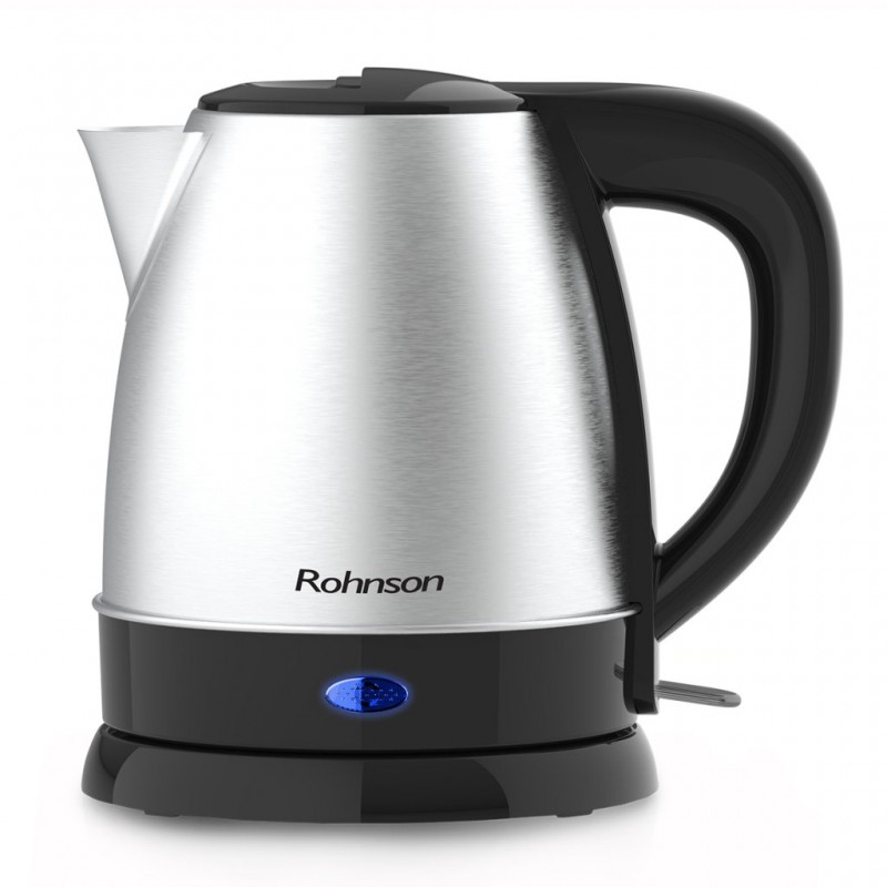 Fierbator electric Rohnson R7621,1800W, 1,2 L, baza rotunda pivotanta 360°, oprire automata, protectie supraincalzire, inox