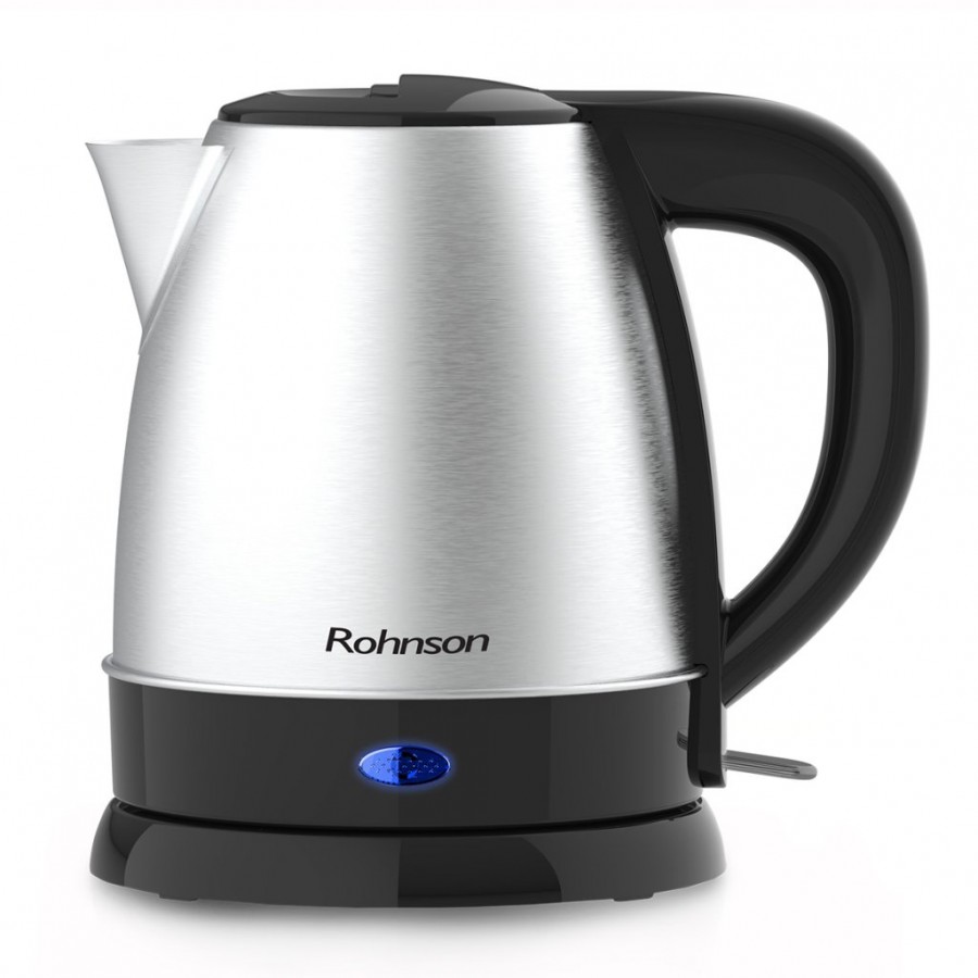 Fierbator electric Rohnson R7621,1800W, 1,2 L, baza rotunda pivotanta 360°, oprire automata, protectie supraincalzire, inox