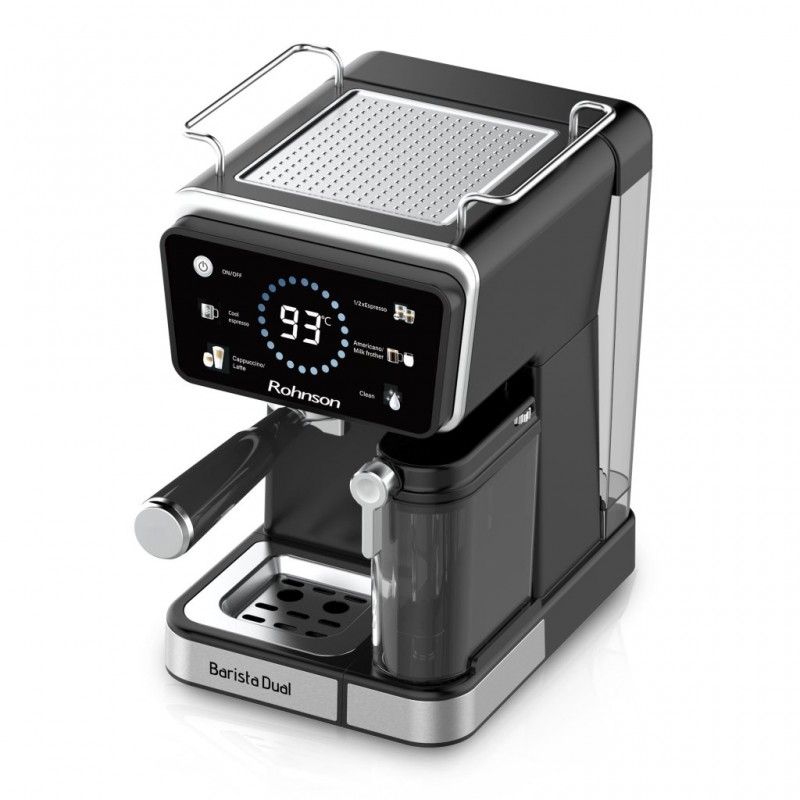 Espressor automat Rohnson R98082, espresso și cappuccino Hot & Cold Barista Dual,1350W,20 bar,tactil,sistem ERP, sistem automat spumare lapte Espressor automat Rohnson R98082, espresso și cappuccino Hot & Cold Barista Dual,1350W,20 bar,tactil,sistem ERP, sistem automat spumare lapte