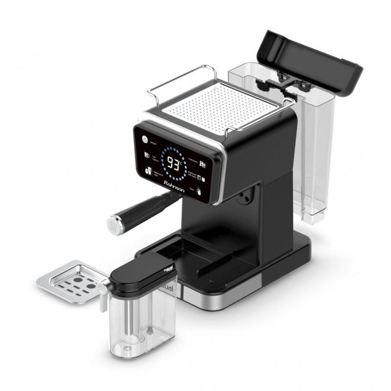 Espressor automat Rohnson R98082, espresso și cappuccino Hot & Cold Barista Dual,1350W,20 bar,tactil,sistem ERP, sistem automat spumare lapte Espressor automat Rohnson R98082, espresso și cappuccino Hot & Cold Barista Dual,1350W,20 bar,tactil,sistem ERP, sistem automat spumare lapte