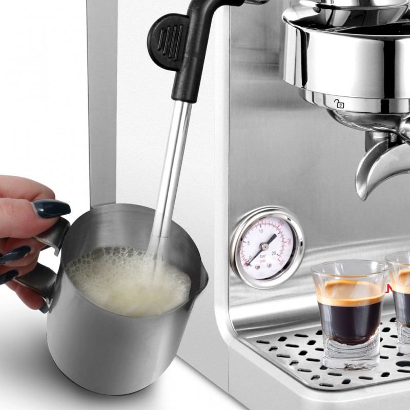 Espressor profesional Rohnson R98300 Suprema, 2700W, 1.2L, pompa italiana ULKA 20 bar,maneta otel 58mm, panou tactil LED,sistem ERP, sistem control temperatura ,metalic,75dB