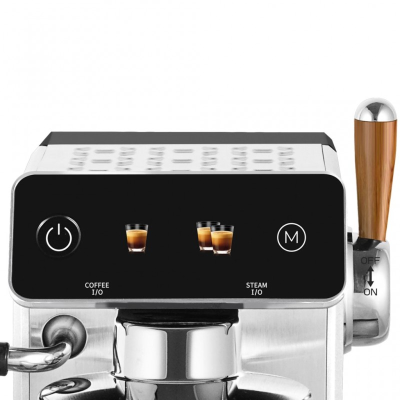 Espressor profesional Rohnson R98300 Suprema, 2700W, 1.2L, pompa italiana ULKA 20 bar,maneta otel 58mm, panou tactil LED,sistem ERP, sistem control temperatura ,metalic,75dB