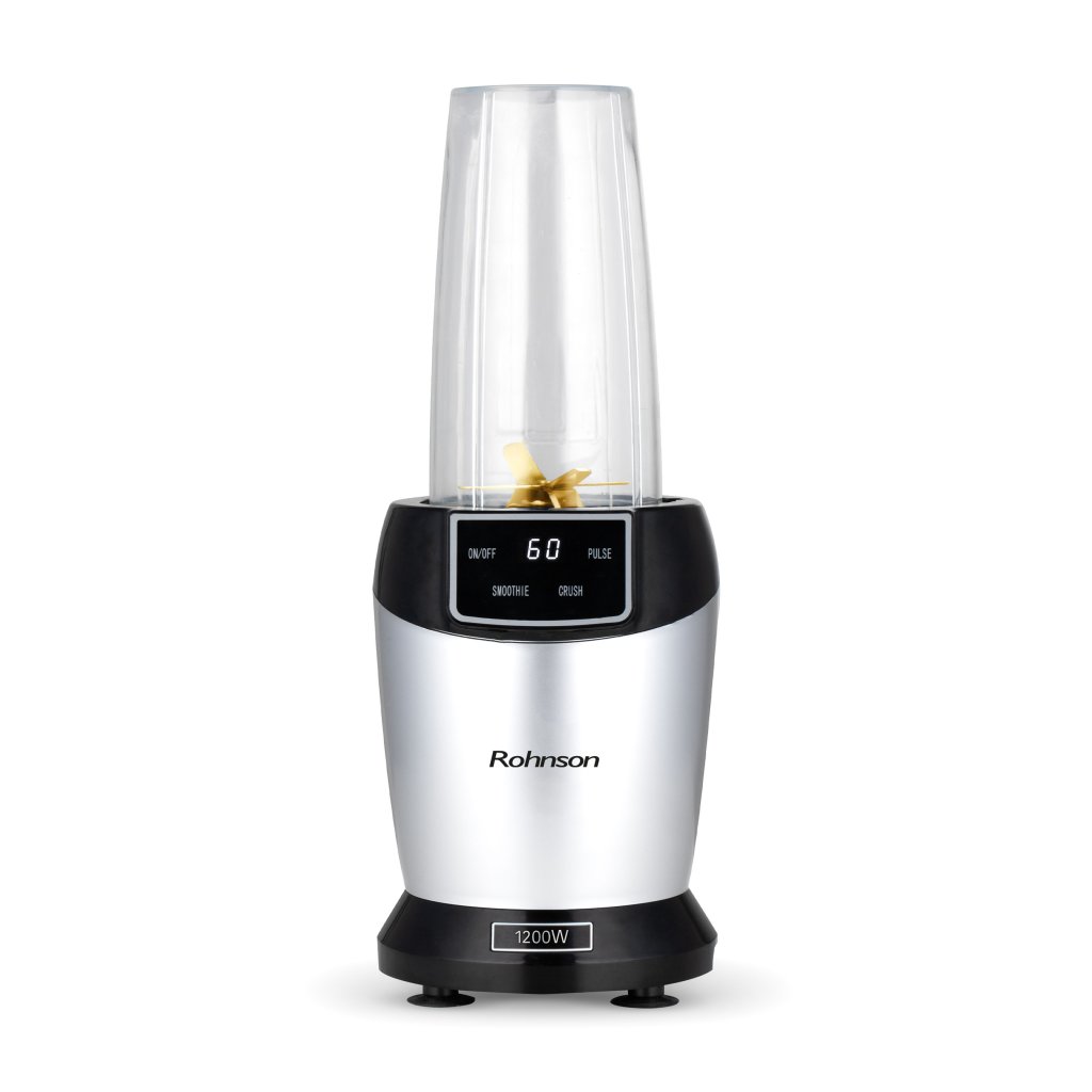 Blender Smoothie, Rohnson R599 Nutrimax, 1200W, 1 x recipient 700 ml, 1 x recipient 500 ml, capac, 6 lame titan, picioare antiderapante
