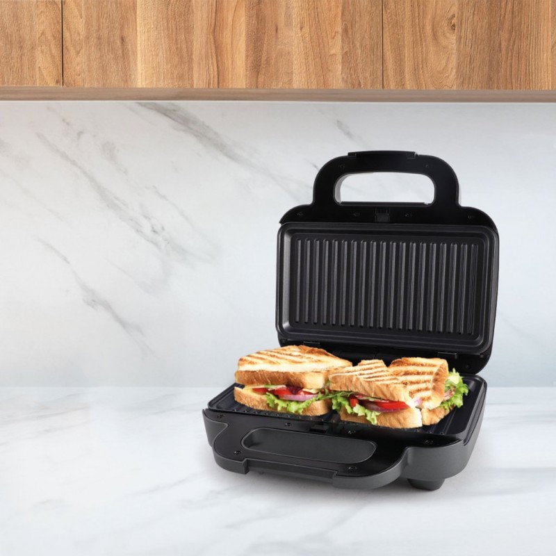 Sandwich maker Rohnson R2348, 1000W, termostat,placi detasabile si antiaderente 26,8 x 14,5 cm, picioare antialunecare, protectie la supraincalzire