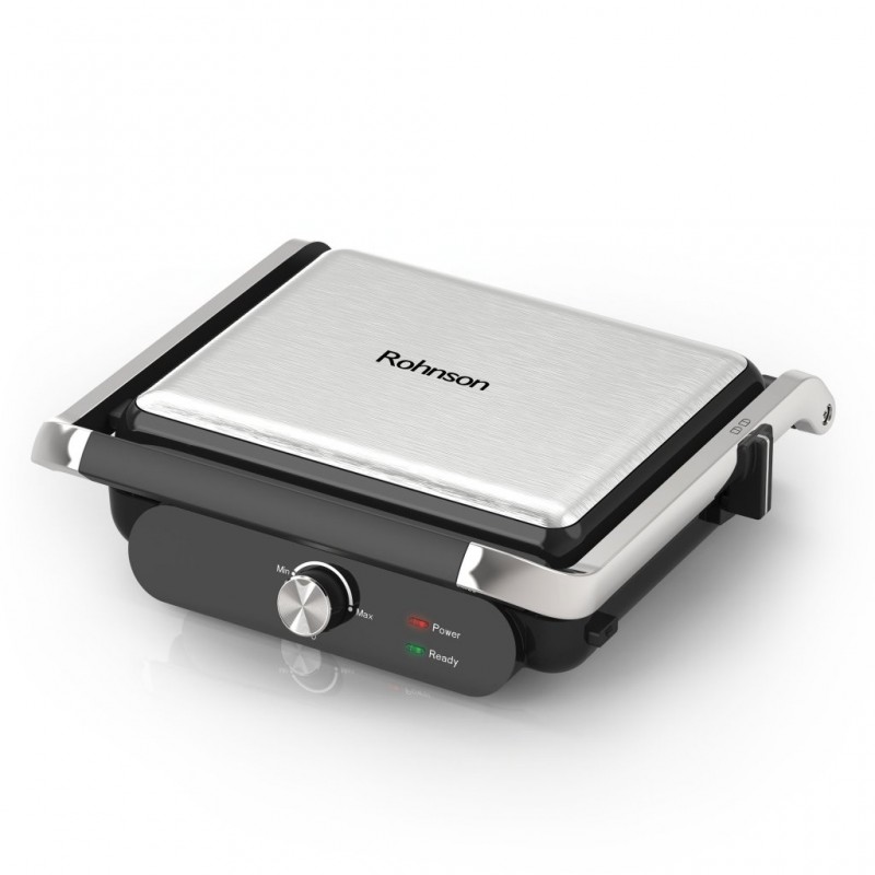Grill electric Rohnson R2345, 2000W, placi detasabile ceramice 28 x 23cm, termostat reglabil, posibilitate deschidere la 180°, maner termoizolat, blocare maner, indicatii luminoase, protectie la supraincalzire Grill electric Rohnson R2345, 2000W, placi detasabile ceramice 28 x 23cm, termostat reglabil, posibilitate deschidere la 180°, maner termoizolat, blocare maner, indicatii luminoase, protectie la supraincalzire