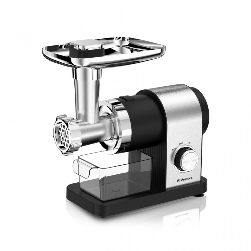 Masina de tocat electrica 2 in 1, Rohnson R5425, motor integral cupru, 2000W, accesorii de rosii, carnati, cutit inox, 3 site,2kg/min, 75 dB