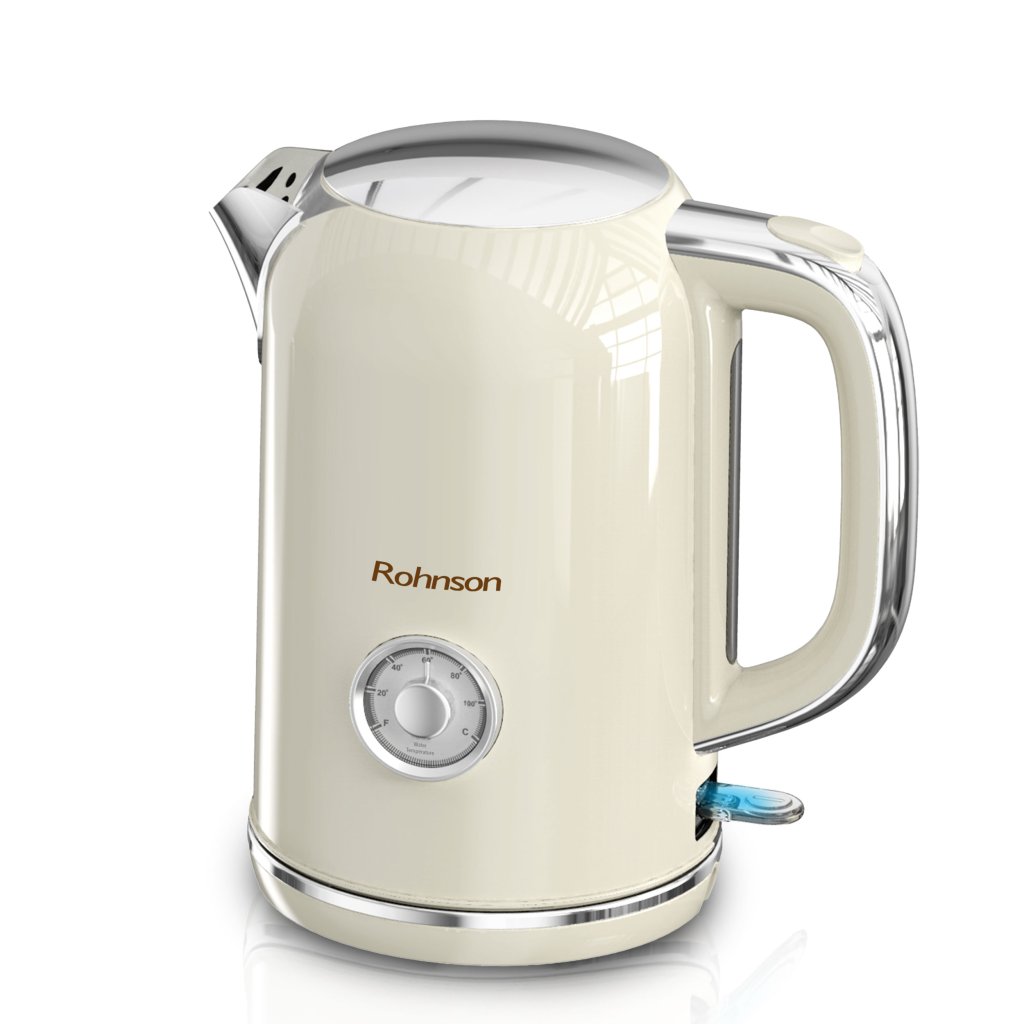 Fierbator electric Rohnson R7717 Caramel, 1850-2200W, 1.7 l, indicator temperatura,oprire automata,sistem siguranta pornire fara apa ,indicator nivel
