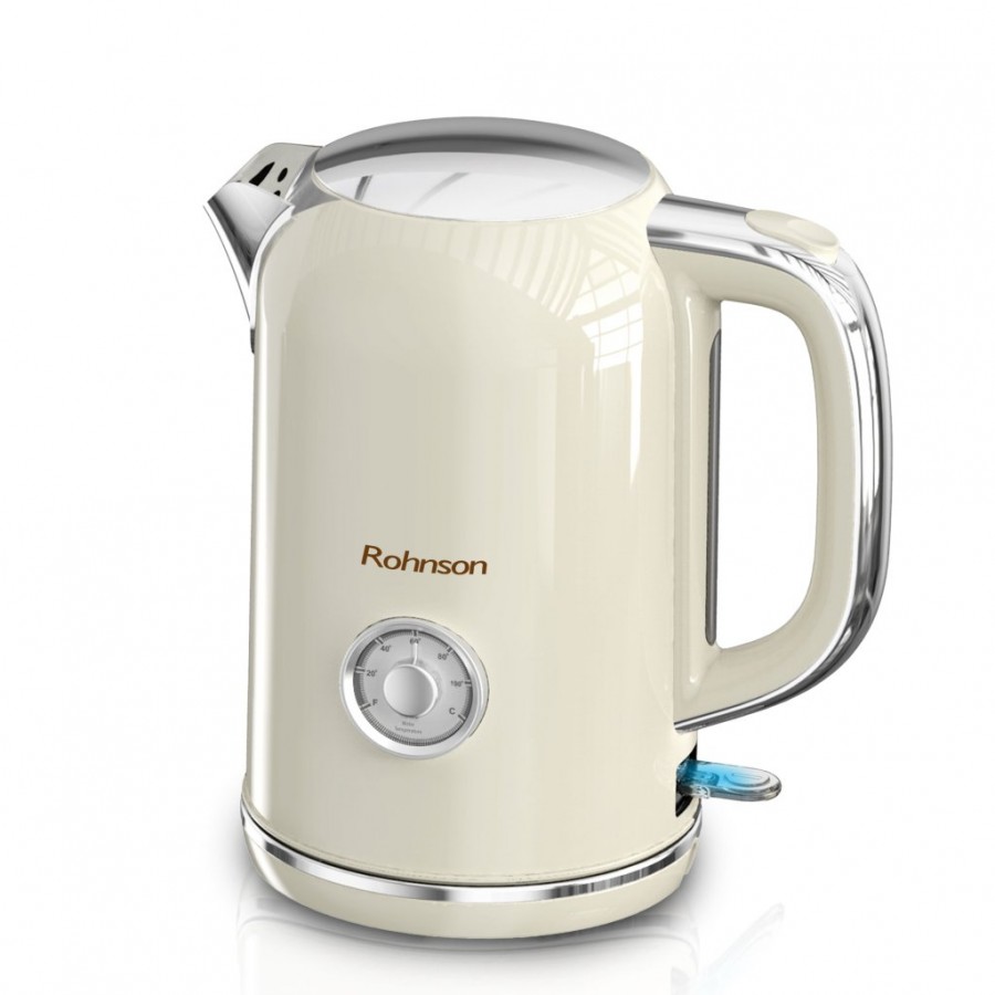Fierbator electric Rohnson R7717 Caramel, 1850-2200W, 1.7 l, indicator temperatura,oprire automata,sistem siguranta pornire fara apa ,indicator nivel apa .