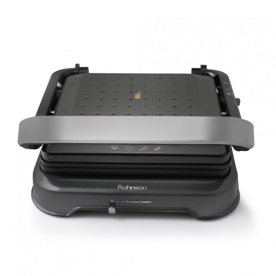 Grill electric, Rohnson R2344, 2200W, placi antiaderente 30 x 26 cm, termostat reglabil 3 niveluri, posibilitate deschidere la 180°, maner termoizolant , tava de scurgere detasabila . Grill electric, Rohnson R2344, 2200W, placi antiaderente 30 x 26 cm, termostat reglabil 3 niveluri, posibilitate deschidere la 180°, maner termoizolant , tava de scurgere detasabila .