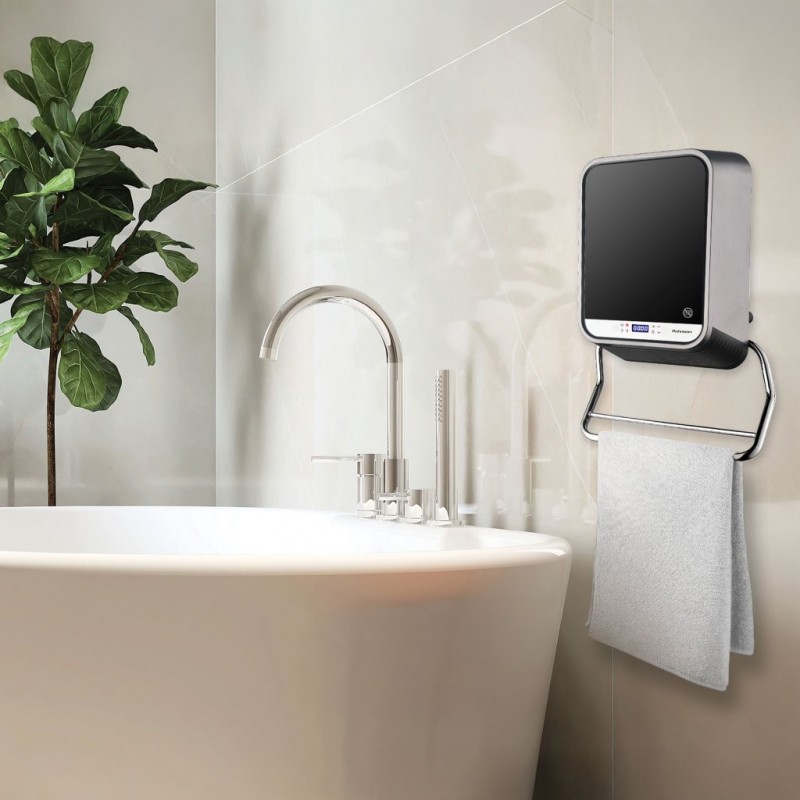 Aeroterma de perete PTC, Rohnson R6070, 2000W, 2 Trepte de Incalzire, 26 m², LED Touch Panel, Temporizator, Termostat, telecomanda, protectie importiva supraincalzirii, suport prosop