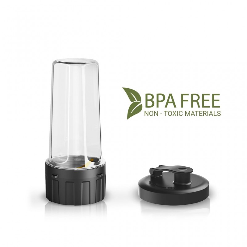 Blender de masa 2 in 1 Rohnson R5348 ,1400W,6 lame acoperite cu titan ,cana mare 1.7L sticla, recipient 600ml cu 4 lame, pulse, panou digital, 3 functii prestabilite