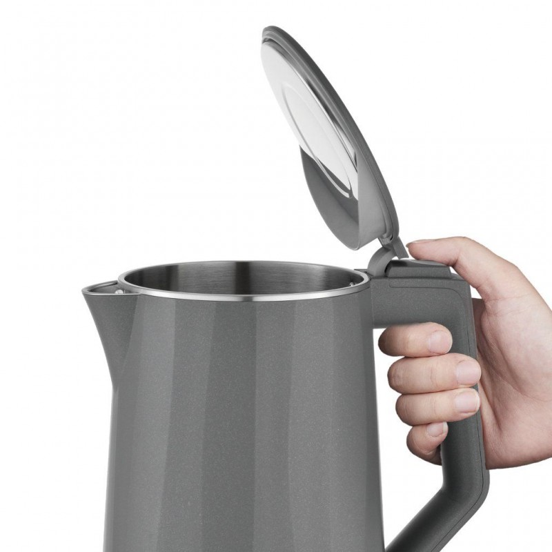 Fierbator electric Rohnson R7536, 1850-2200W, 1.7 l, baza rotativa, filtru anticalcar, protectie anti-fierbere uscata, indicator luminos pornire, oprire automata,gri