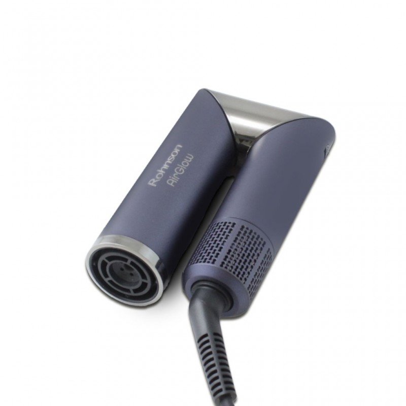 Uscător de păr multifunctional Rohnson R688 AirGlow, 1200-1400W, pliabil,afisaj LED ,6 accesorii invelis ceramic,ionizare ,5 moduri temperatura,3 trepte viteza,zgomot redus