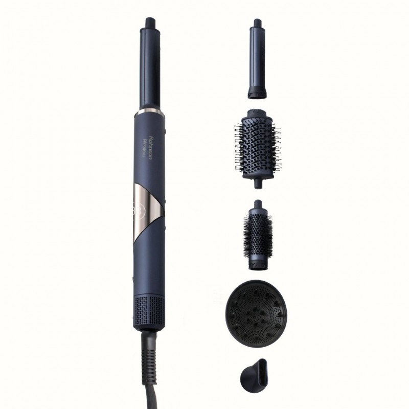 Uscător de păr multifunctional Rohnson R688 AirGlow, 1200-1400W, pliabil,afisaj LED ,6 accesorii invelis ceramic,ionizare ,5 moduri temperatura,3 trepte viteza,zgomot redus