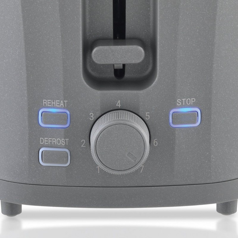 Prajitor paine Rohnson R2636, 930W, 2 sloturi, 7 trepte, decongelare, incalzire, anulare , tava firimituri, oprire automata, protecție la supraîncălzire, gri