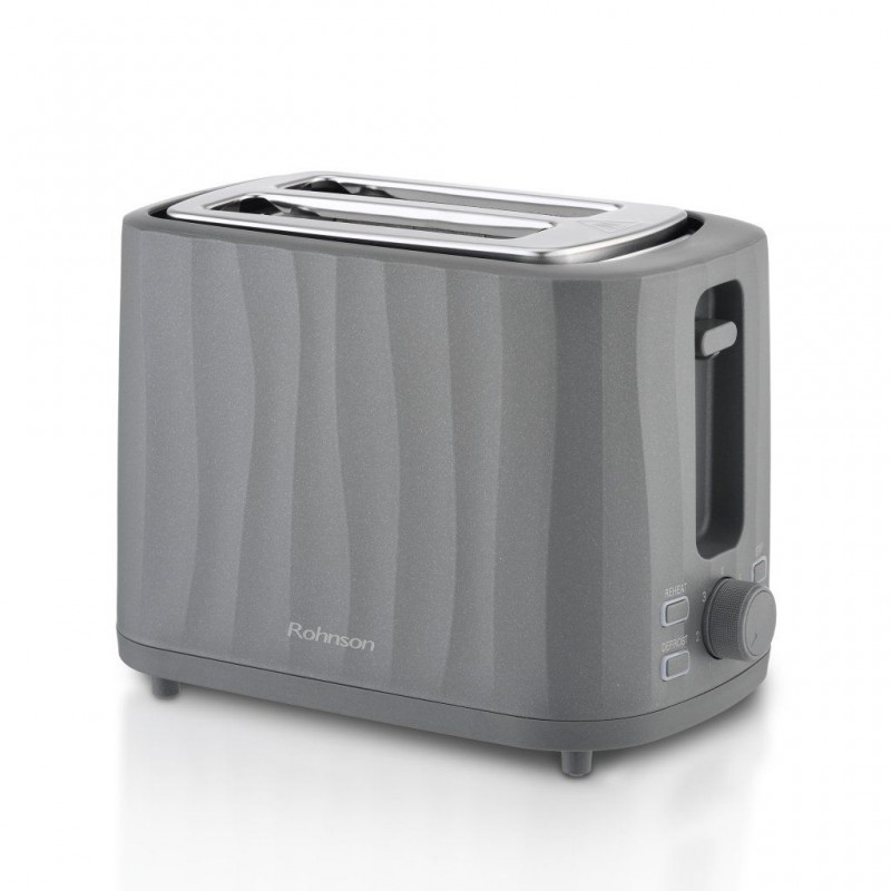Prajitor paine Rohnson R2636, 930W, 2 sloturi, 7 trepte, decongelare, incalzire, anulare , tava firimituri, oprire automata, protecție la supraîncălzire, gri