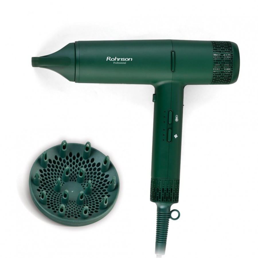 Uscător de păr profesional Rohnson R692, 2000W, Ionizare, motor BLDC, 3 setari de temperatura, 3 viteze,microfiltru detasabil ,68db