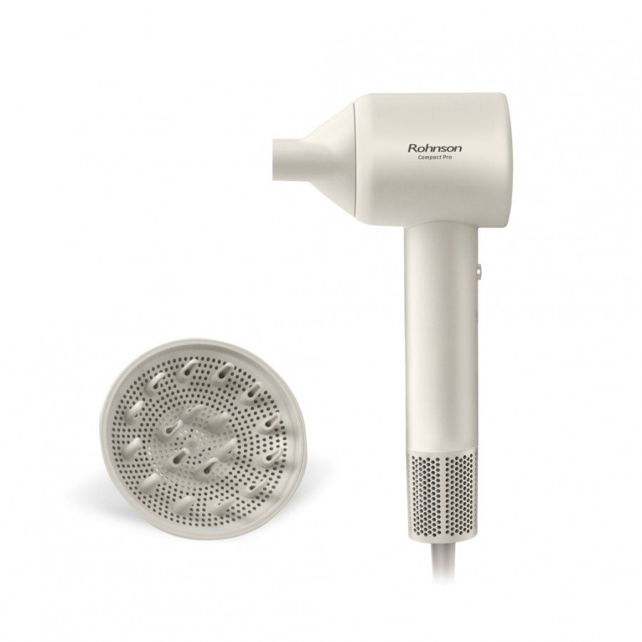 Uscător de păr profesional  Rohnson R694, 1600W, Afisaj LED, NTC, Ionizare, motor BLDC, 4 setari de temperatura, 2 Viteze, protecție împotriva supraîncălzirii, 86 dB