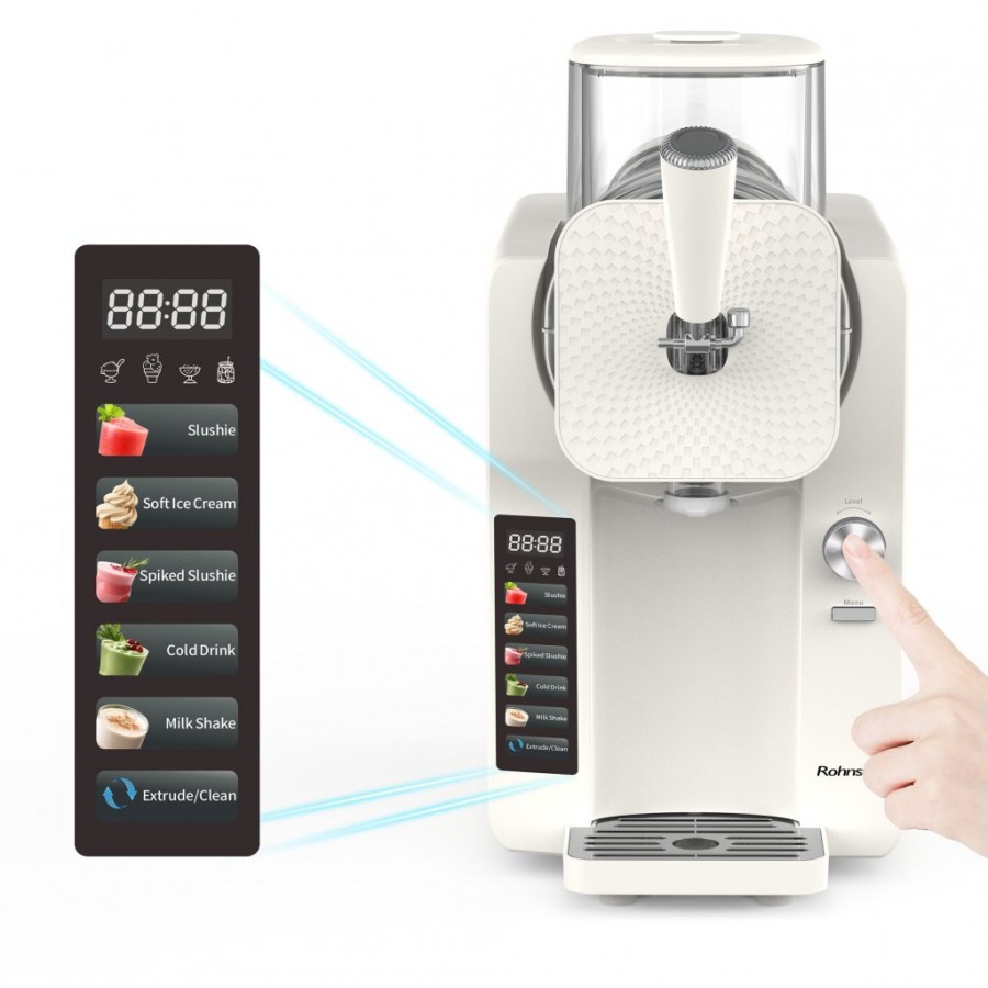 Aparat de înghețată și băuturi cu gheata Rohnson R5650 Soft & Serve,150W, 2L,6 moduri preparare, afisaj LED , fara BPA