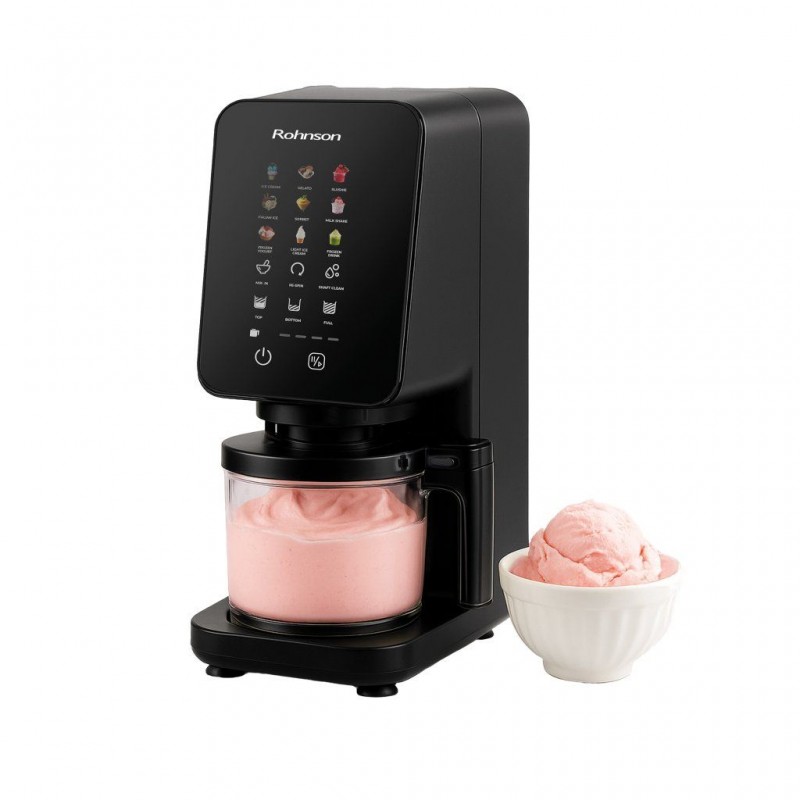 Aparat de înghețată și băuturi cu gheata Rohnson R5655 Velvet Creme,700W, 3x500 ml,9 moduri preparare, panou tactil,3 functii
