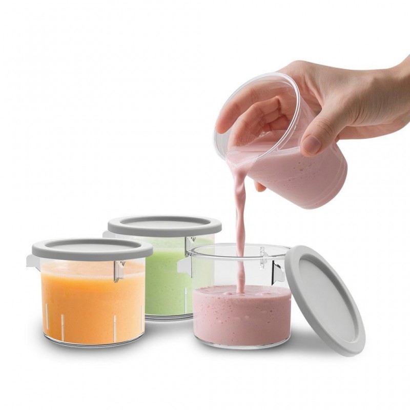 Aparat de înghețată și băuturi cu gheata Rohnson R5655 Velvet Creme,700W, 3x500 ml,9 moduri preparare, panou tactil,3 functii