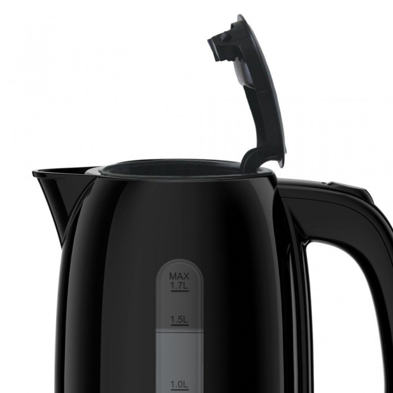 Fierbator electric Rohnson R7038, 2200 W, 1,7 L,baza pivotanta 360°, oprire automata, protectie supraincalzire, filtru anticalcar detasabil, Negru