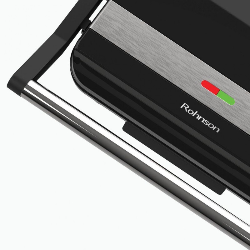 Sandwich maker Rohnson R2118, 23x14.5 cm, 1000W, tava colectare grasime ,deschidere 90°, invelis ceramic ,negru Sandwich maker Rohnson R2118, 23x14.5 cm, 1000W, tava colectare grasime ,deschidere 90°, invelis ceramic ,negru