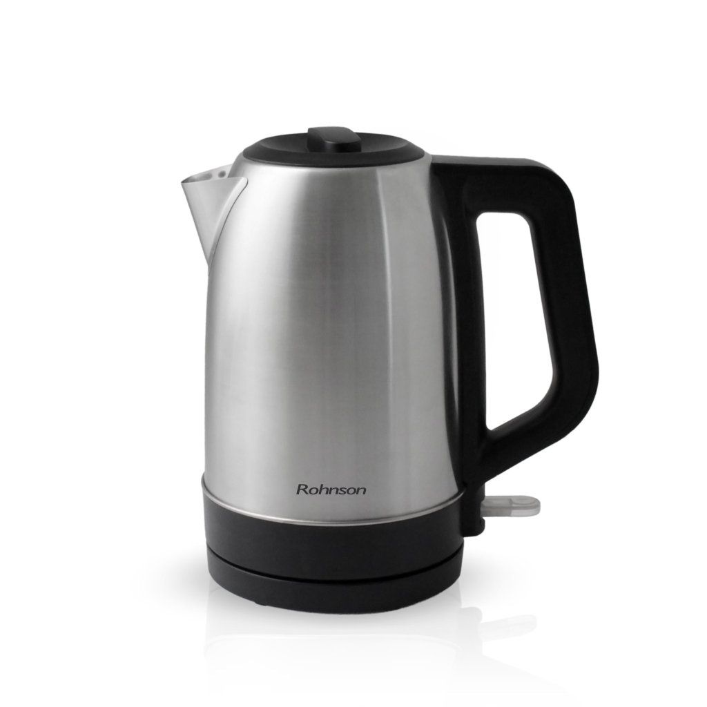 Fierbator electric Rohnson R7626, 1850-2200W, 1.7 l, baza rotativa, indicator luminos pornire, oprire automata, argintiu