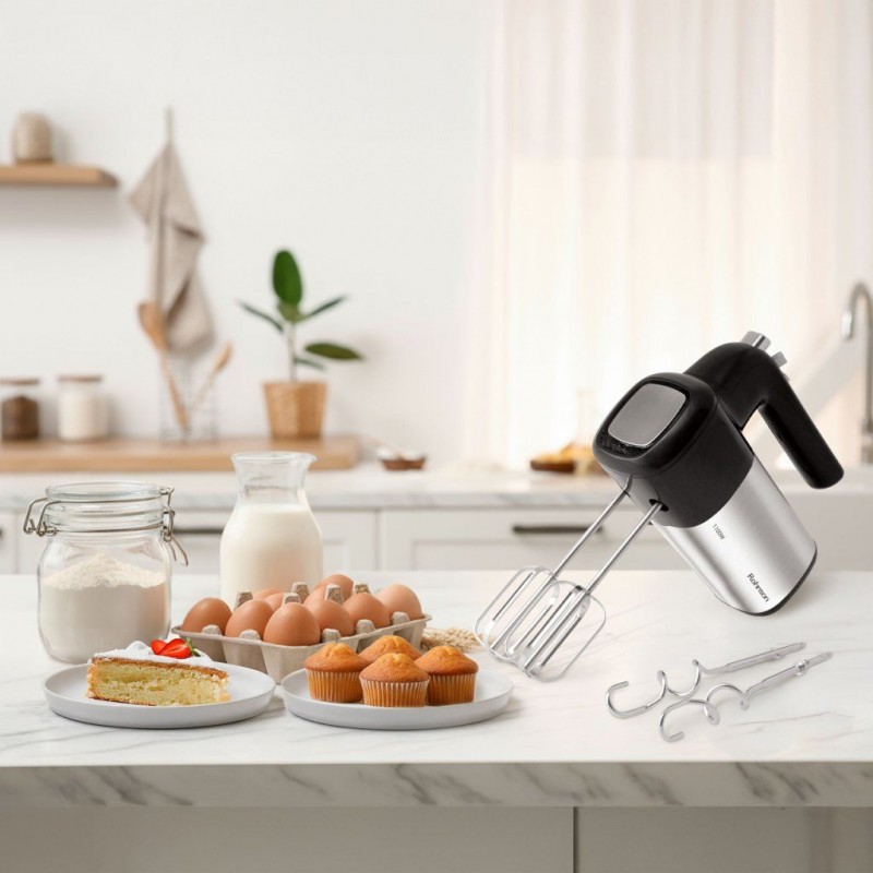 Mixer de mana Rohnson R5524, 1100 W, 5 trepte viteze plus functia Turbo, maner ergonomic
