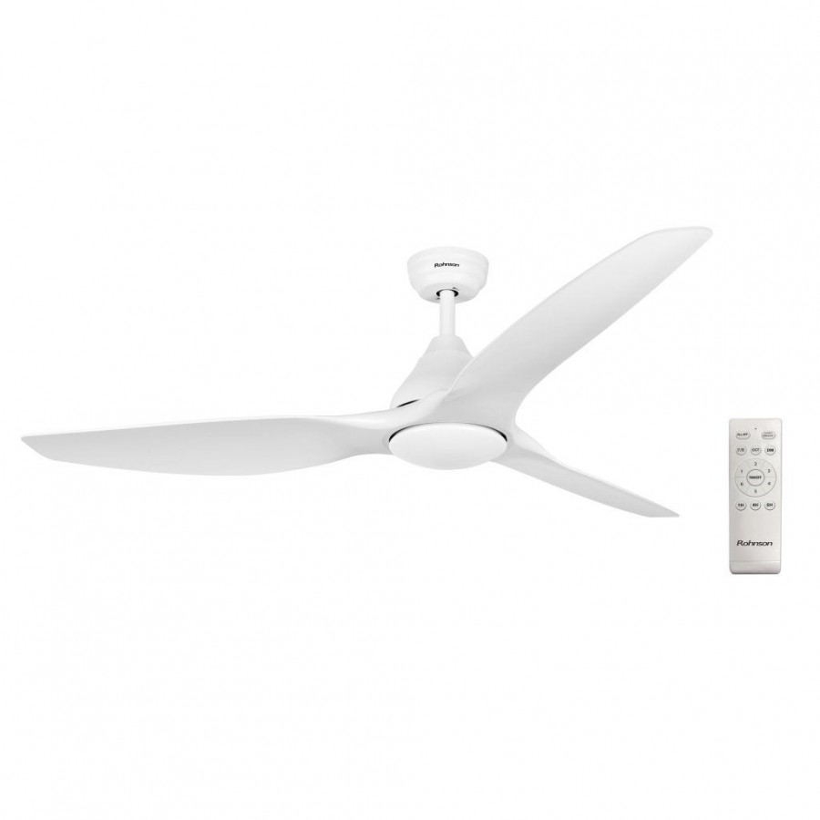 Ventilator de tavan Rohnson R8152, 55W,luminozitate maxima  led , 132cm diametru,temporizator, 3 palete ABS, 6 setari viteza, 160 m³/min,telecomanda ,45dB