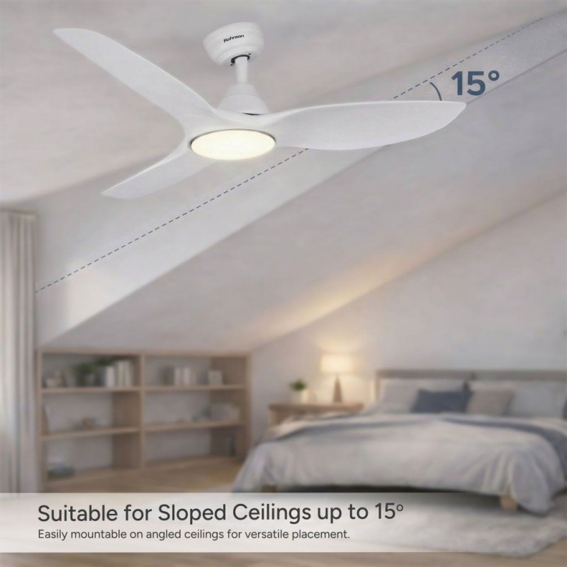 Ventilator de tavan Rohnson R8152, 55W,luminozitate maxima led , 132cm diametru,temporizator, 3 palete ABS, 6 setari viteza, 160 m³/min,telecomanda ,45dB Ventilator de tavan Rohnson R8152, 55W,luminozitate maxima led , 132cm diametru,temporizator, 3 palete ABS, 6 setari viteza, 160 m³/min,telecomanda ,45dB
