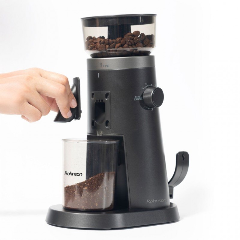 Râșniță electrică de cafea Rohnson R98095,150W,75 de niveluri de macinare,recipient boabe cafea 120g, timp macinare 5-60s,sistem protectie supraincalzire ,85dB