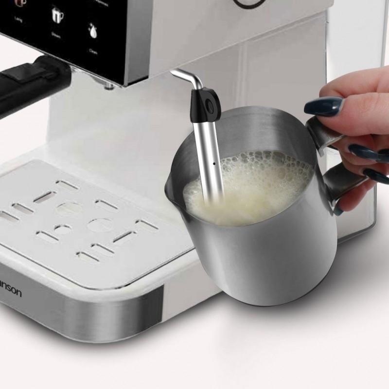 Espressor manual Rohnson R98033C, 20 bari, 1350 W, 1,5 L,display tactil color,protectie la supraincalzire si suprapresiune, ERP, NTC, PID,crem Espressor manual Rohnson R98033C, 20 bari, 1350 W, 1,5 L,display tactil color,protectie la supraincalzire si suprapresiune, ERP, NTC, PID,crem