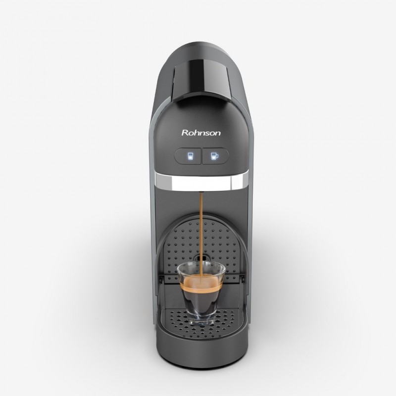 Espressor extra slim manual cu capsule Nespresso®*, Rohnson R98042, 1.140 W, 20 bar, 0.6 L, ERP, control temperatura NTC si PID,oprire automata sau manuala Espressor extra slim manual cu capsule Nespresso®*, Rohnson R98042, 1.140 W, 20 bar, 0.6 L, ERP, control temperatura NTC si PID,oprire automata sau manuala