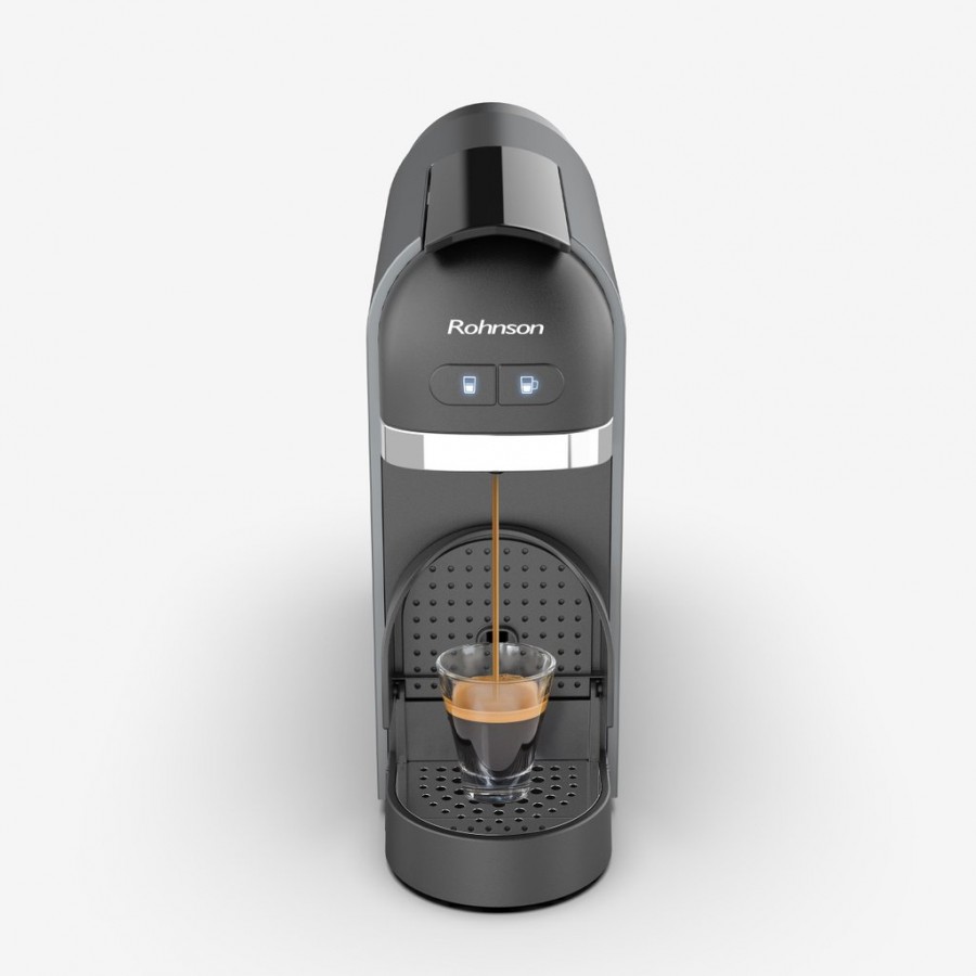 Espressor extra slim manual cu capsule Nespresso®*, Rohnson R98042, 1.140 W, 20 bar, 0.6 L, ERP, control temperatura NTC si PID,oprire automata sau manuala