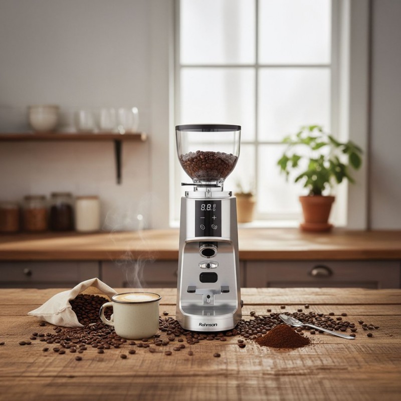 Râșniță electrică de cafea Rohnson R98094,260W,100 de niveluri de macinare,recipient boabe cafea 350g, panou tactil,timp macinare 5-60s,sistem protectie supraincalzire Râșniță electrică de cafea Rohnson R98094,260W,100 de niveluri de macinare,recipient boabe cafea 350g, panou tactil,timp macinare 5-60s,sistem protectie supraincalzire