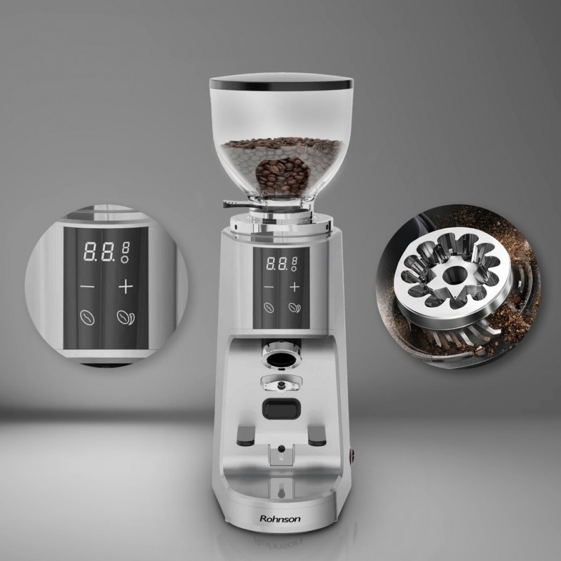 Râșniță electrică de cafea Rohnson R98094,260W,100 de niveluri de macinare,recipient boabe cafea 350g, panou tactil,timp macinare 5-60s,sistem protectie supraincalzire Râșniță electrică de cafea Rohnson R98094,260W,100 de niveluri de macinare,recipient boabe cafea 350g, panou tactil,timp macinare 5-60s,sistem protectie supraincalzire
