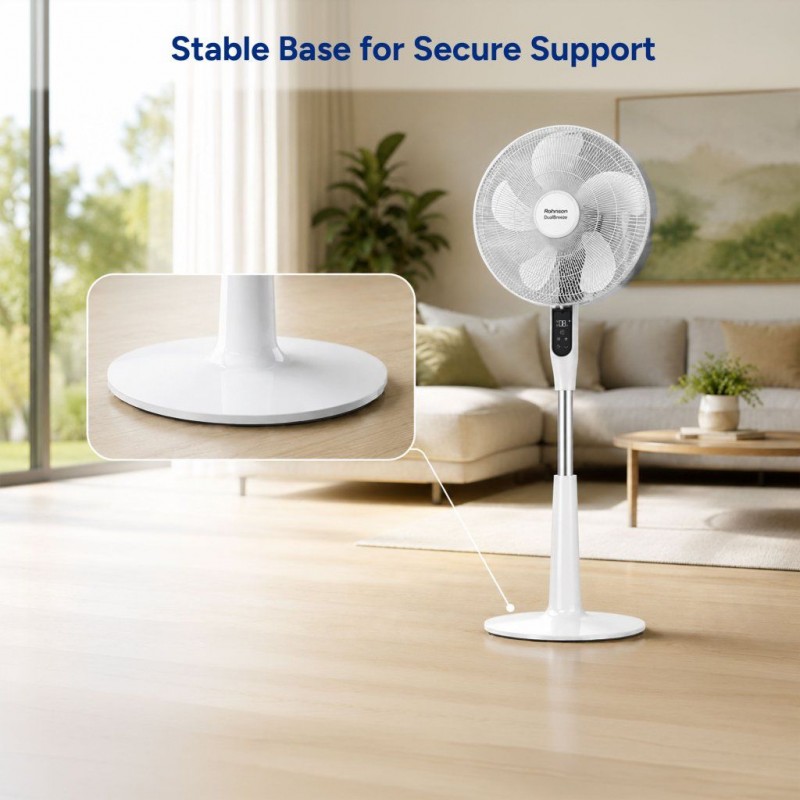 Ventilator cu picior Rohnson R8610 Dual Breeze, putere 56W, 40cm diametru, afisaj LED, 6 setari viteza,temporizator,telecomanda ,baza stabila,28dB Ventilator cu picior Rohnson R8610 Dual Breeze, putere 56W, 40cm diametru, afisaj LED, 6 setari viteza,temporizator,telecomanda ,baza stabila,28dB