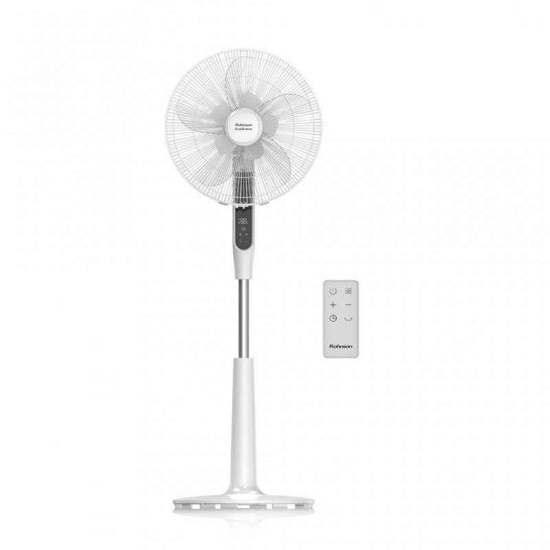 Ventilator cu picior Rohnson R8610 Dual Breeze, putere 56W, 40cm diametru, afisaj LED, 6 setari viteza,temporizator,telecomanda ,baza stabila,28dB Ventilator cu picior Rohnson R8610 Dual Breeze, putere 56W, 40cm diametru, afisaj LED, 6 setari viteza,temporizator,telecomanda ,baza stabila,28dB