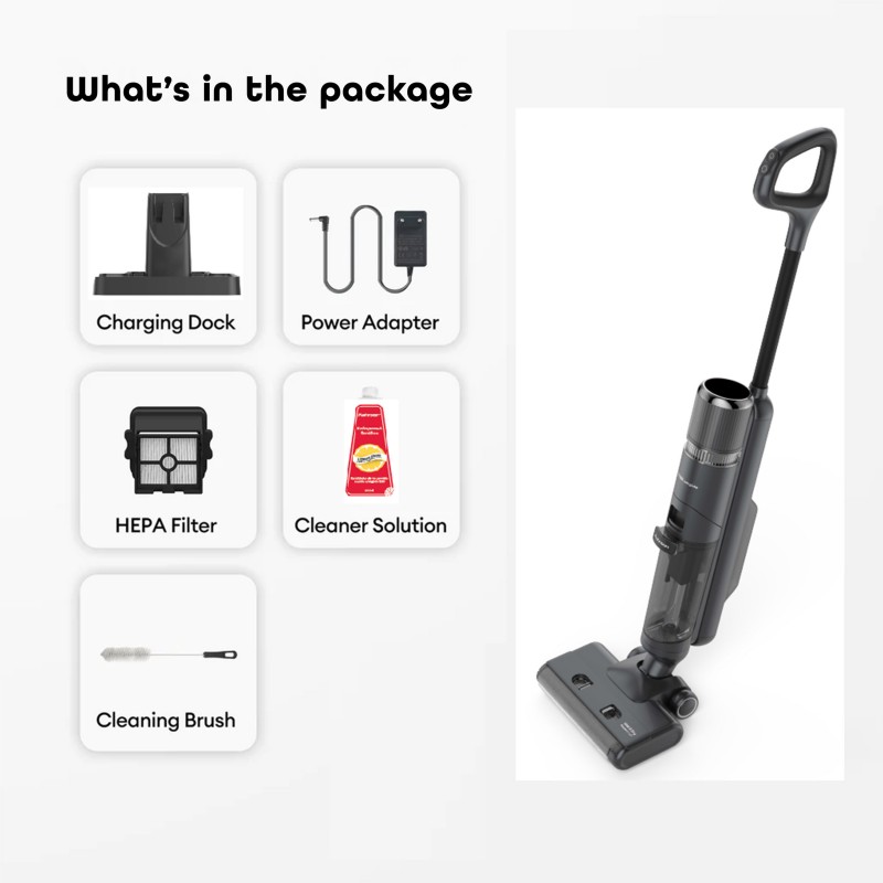 Aspirator vertical  Rohnson M30 Wetglide Wet&dry, 230 W,baterie litiu-ion de 2600 mAh / 28,8 V, 55 min,4 moduri de curatare ,display LCD, hepa filtru,