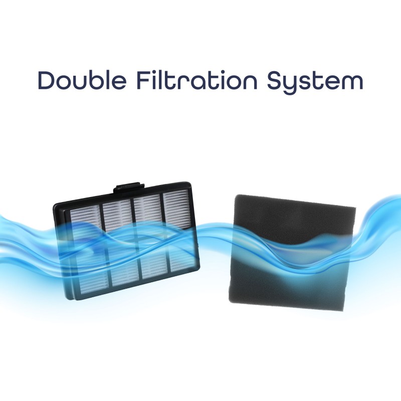 Aspirator Rohnson R1252, putere 800W,functie control putere, filtrare dubla, tub telescopic metalic, maner ,sac textil 4.5L, 78dB