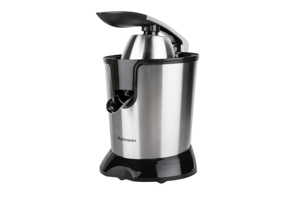 Presa storcator citrice Ultra Strong Rohnson R411, 600W, pornire automata, filtru din otel inoxidabil, functii antipicurare, maner presare, sistem