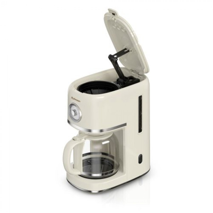 Cafetiera Rohnson R947 Caramel, 900W, carafa sticla, 1.5 l, oprire automata, sistem antipicurare, functie mentinere la cald, suport filtru detasabil, protecție la supraîncălzire, culoare crem