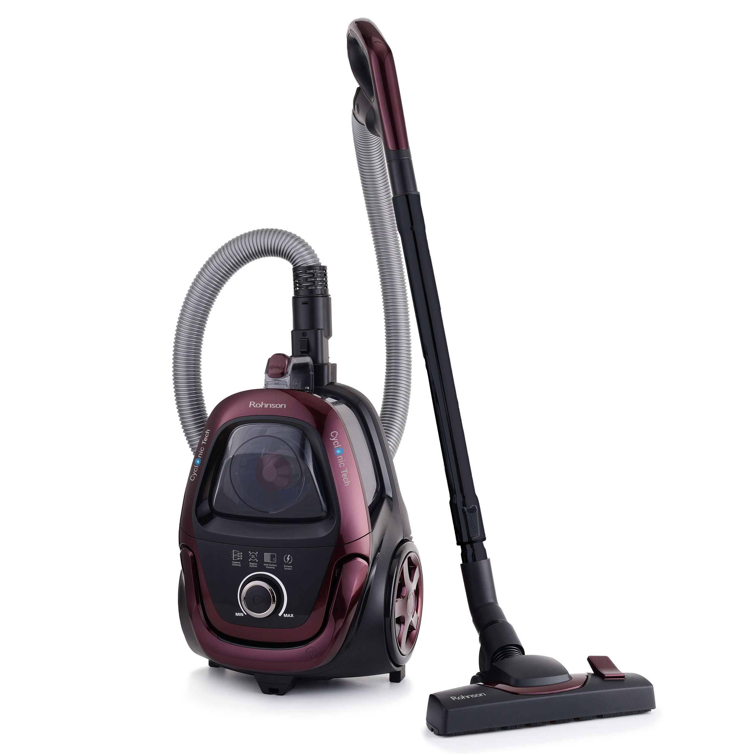 Aspirator fără sac, Rohnson R1260 Cyclone Tech, 850 W, 3L, putere reglabila, 5 etape de filtrare, HEPA H13, 80dB