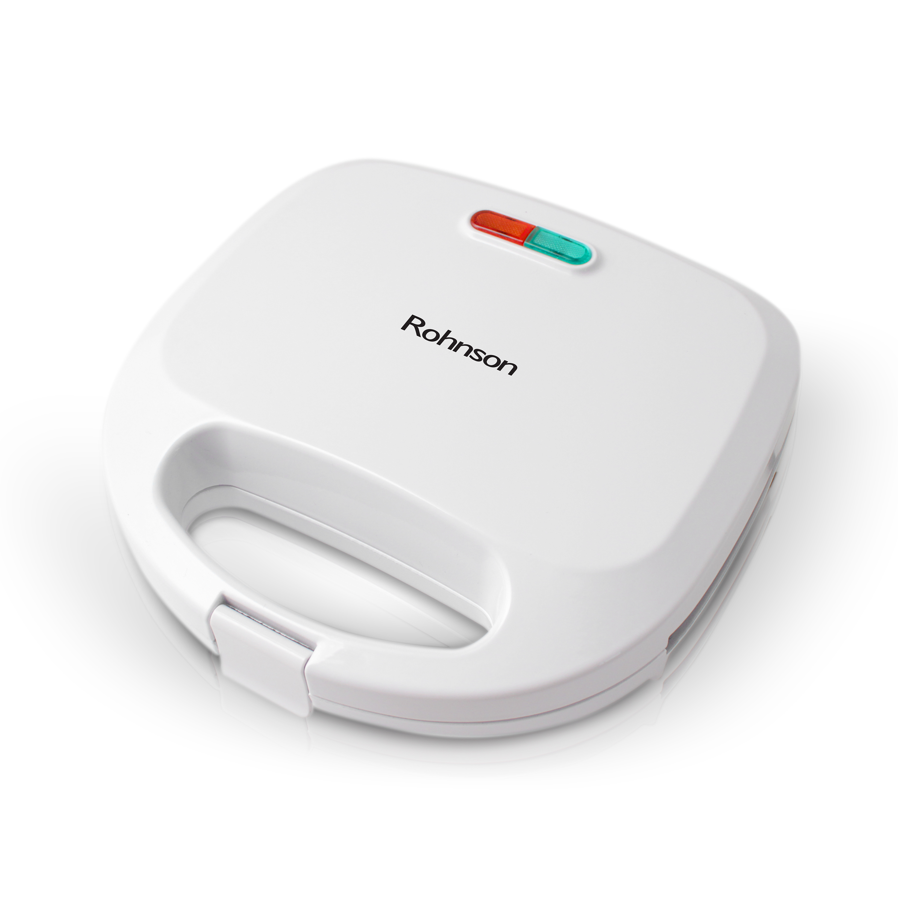 Sandwich maker Rohnson R2671, 750W, 21.5 x 12.5 cm, picioare antiderapante, maner termoizolat cu clema de blocare, protecție împotriva supraîncălzirii