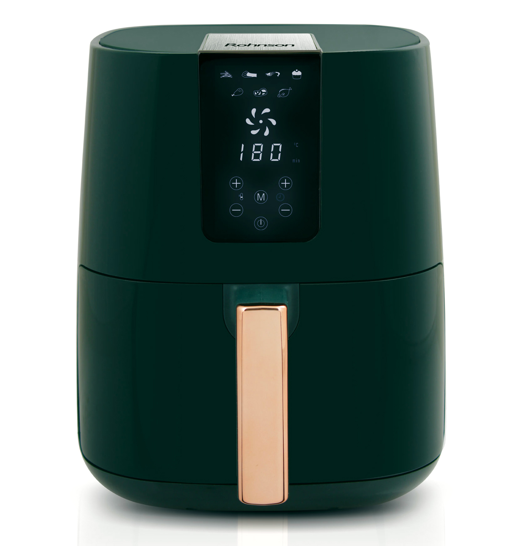 Friteuza cu aer cald Rohnson R2824, 1300W, volum 4 L, Panou LCD de control, digital, color, 7 programe automate de gătit, temporizator 60 min, 80-200