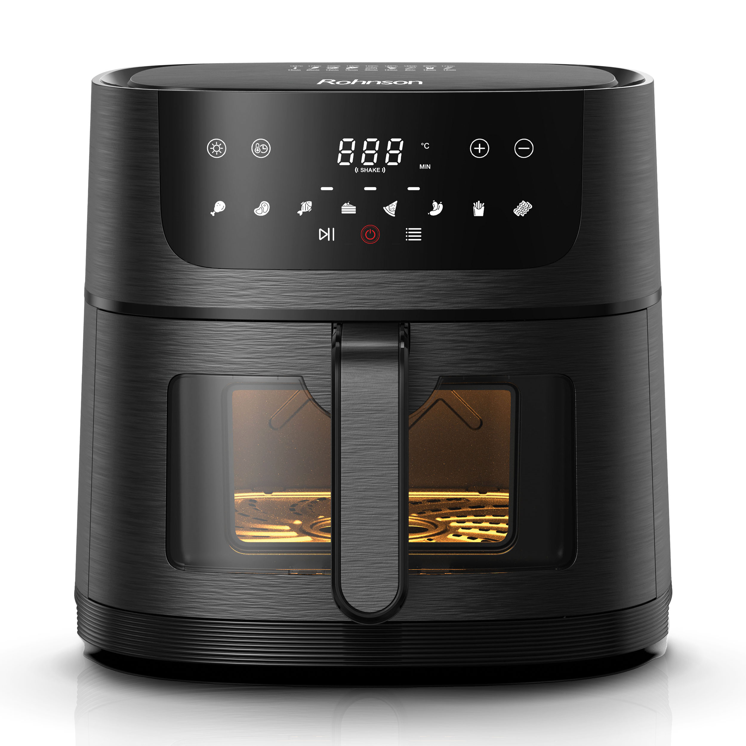 Friteuza cu aer cald Rohnson R2847, 1800W, 8 L, Panou tactil digital LED, 8 programe automate, timer 60 min, 80-200 ° C, maner termoizolat, protectie